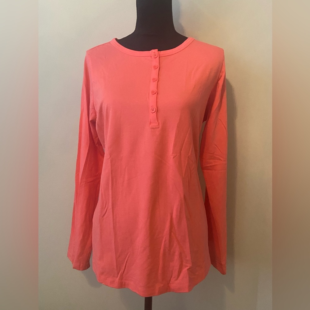 Belle by Kim Gravel Coral Button-Down Shirt